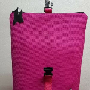 mochila vichy magenta abierta mochila vichy magenta abierta