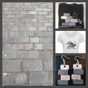 collage pendientes adoquines de Pamplona