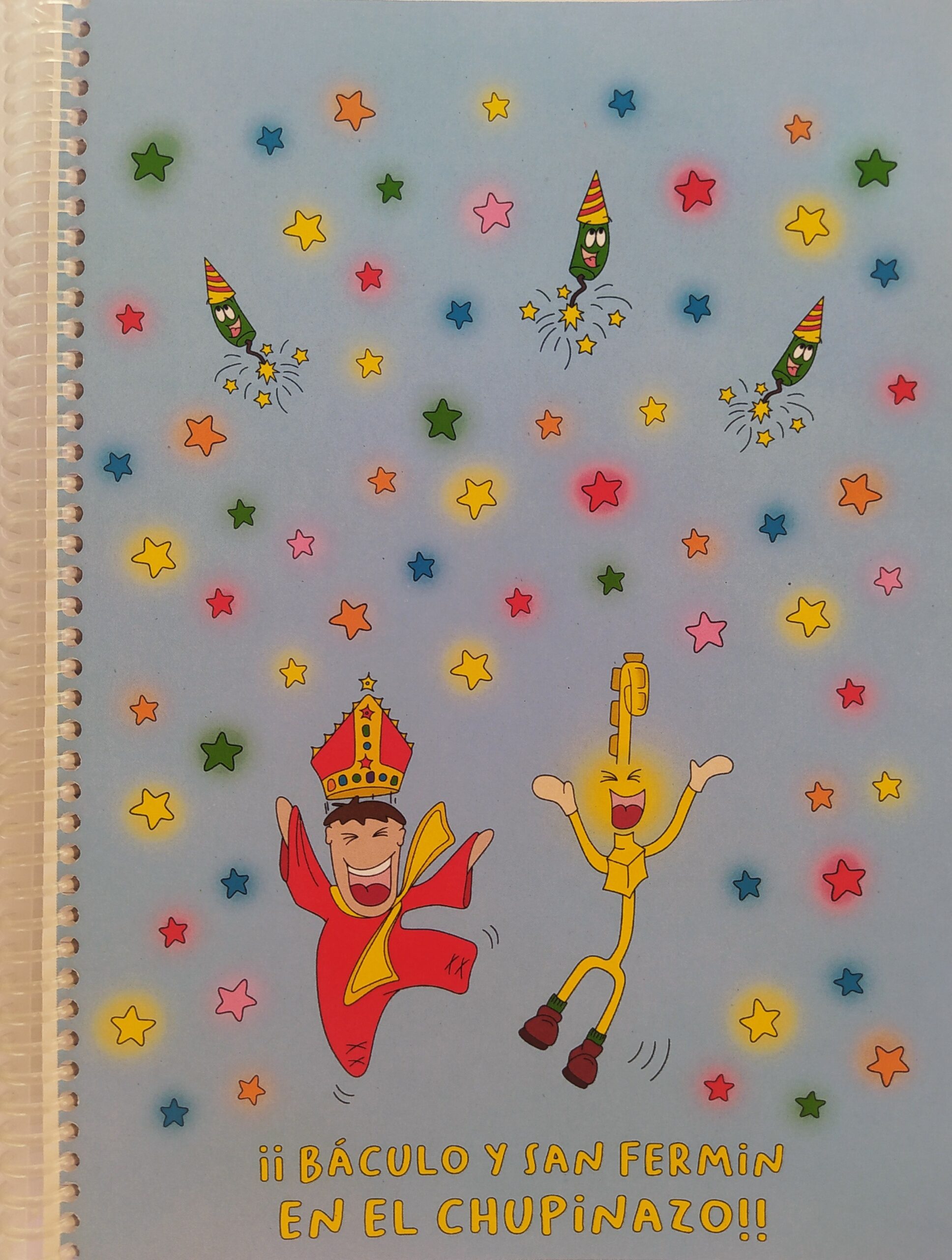 Libreta Báculo y San Fermín en el chupinazo