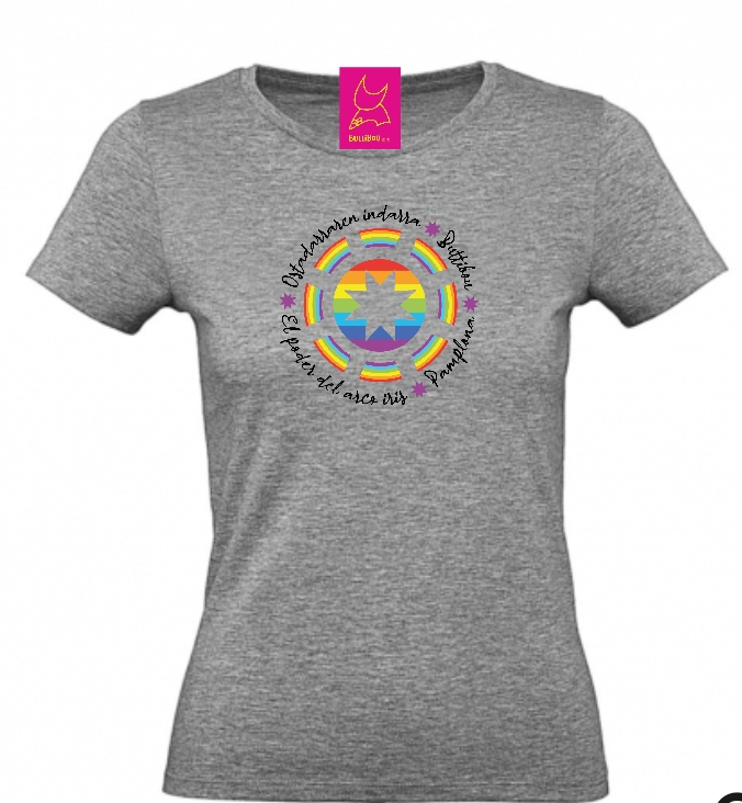 Camiseta el poder del Arco iris Gris Mujer