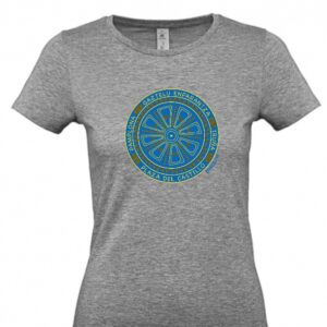 Camiseta kiosko azul , gris mujer