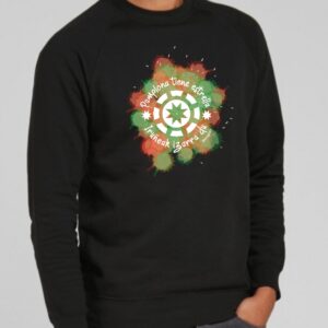 Sudadera acuarela sobre negro hombre